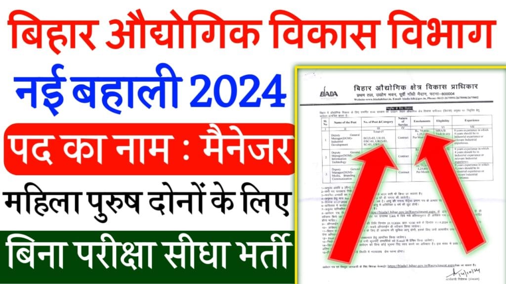 Bihar BIADA Vacancy 2024