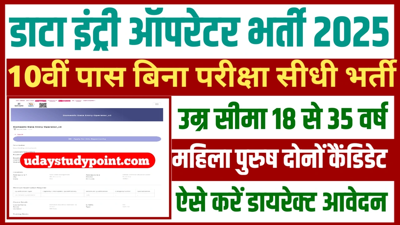 Data Entry operator Vacancy