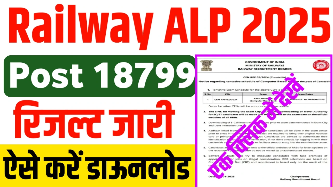 RRB ALP CBT 1 RESULT 2025