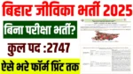 Bihar jeevika Recruitment 2025