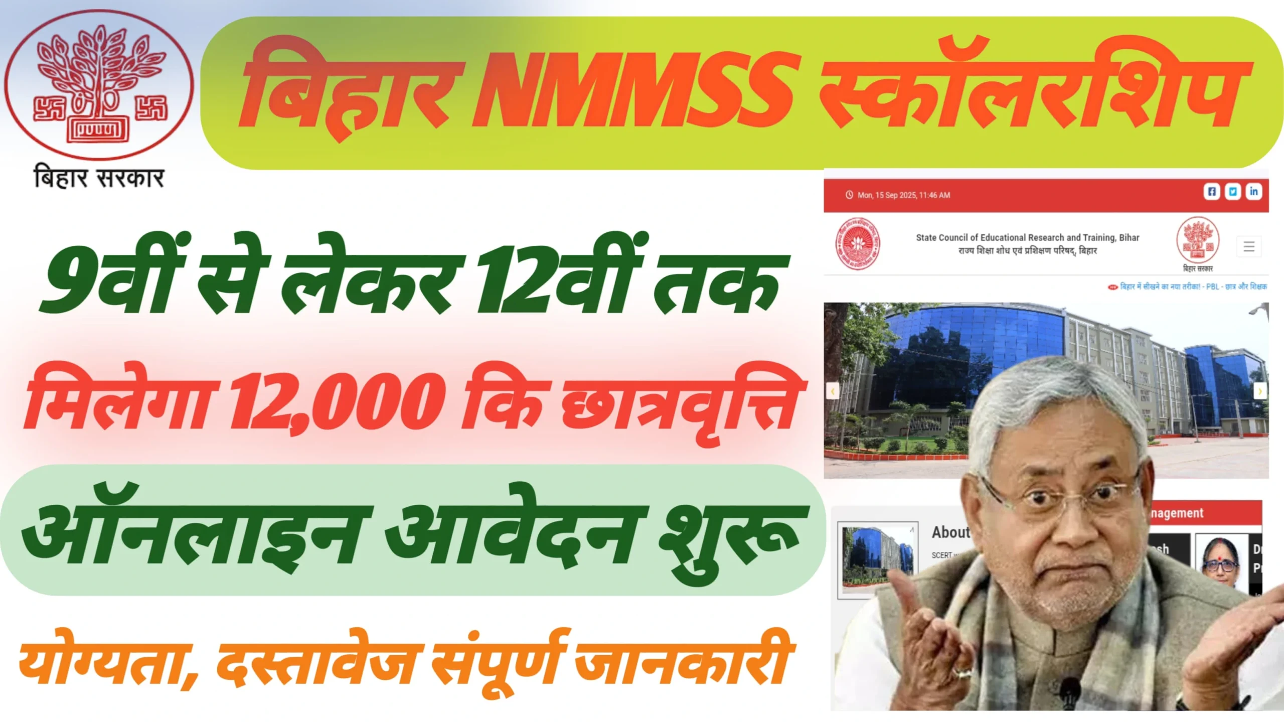 Bihar NMMSS Scholarship 2025